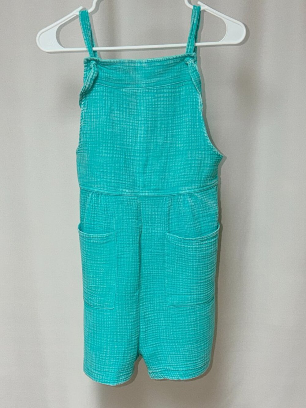Zenana NWT Gauze Romper Tie Strap Turquoise Boho Summer Beach Shortalls Large - Picture 2 of 6
